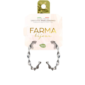 Farma Bijoux Σκουλαρίκια Κρίκοι Στριφτοί Ασημί – Υποαλλεργικά Nickel Tested